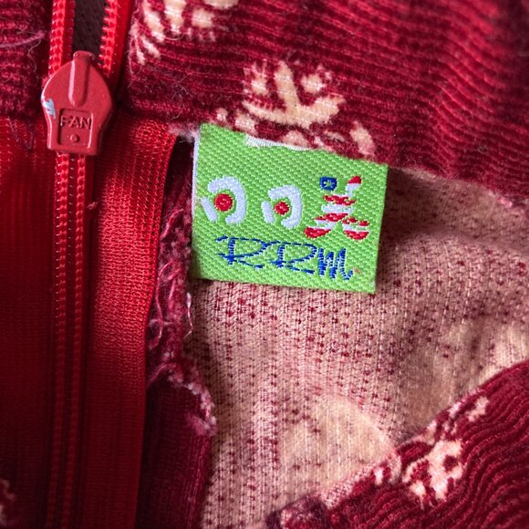 Burgundy Qipao Cheongsam Dress Corded Cotton Asian Y2K Small - Picture 11 of 12